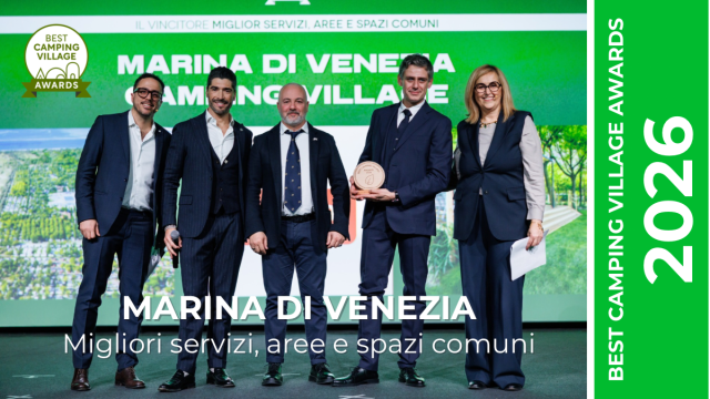 Best Camping Village Awards 2026: un riconoscimento alla qualit&agrave; degli spazi di Marina di Venezia